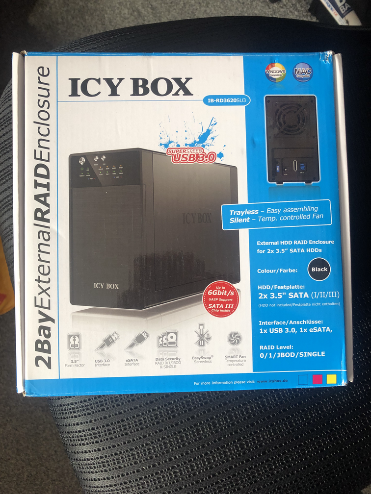 Icy Box IB-RD3620SU3's box as delivered