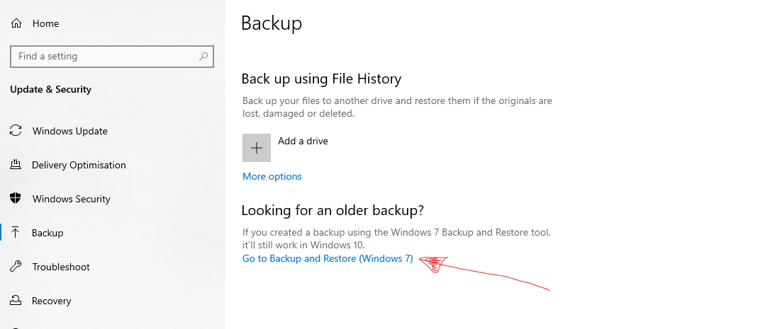 Link to "Backup and Restore (Windows 7)"