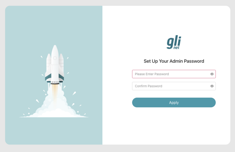 Admin password configuration