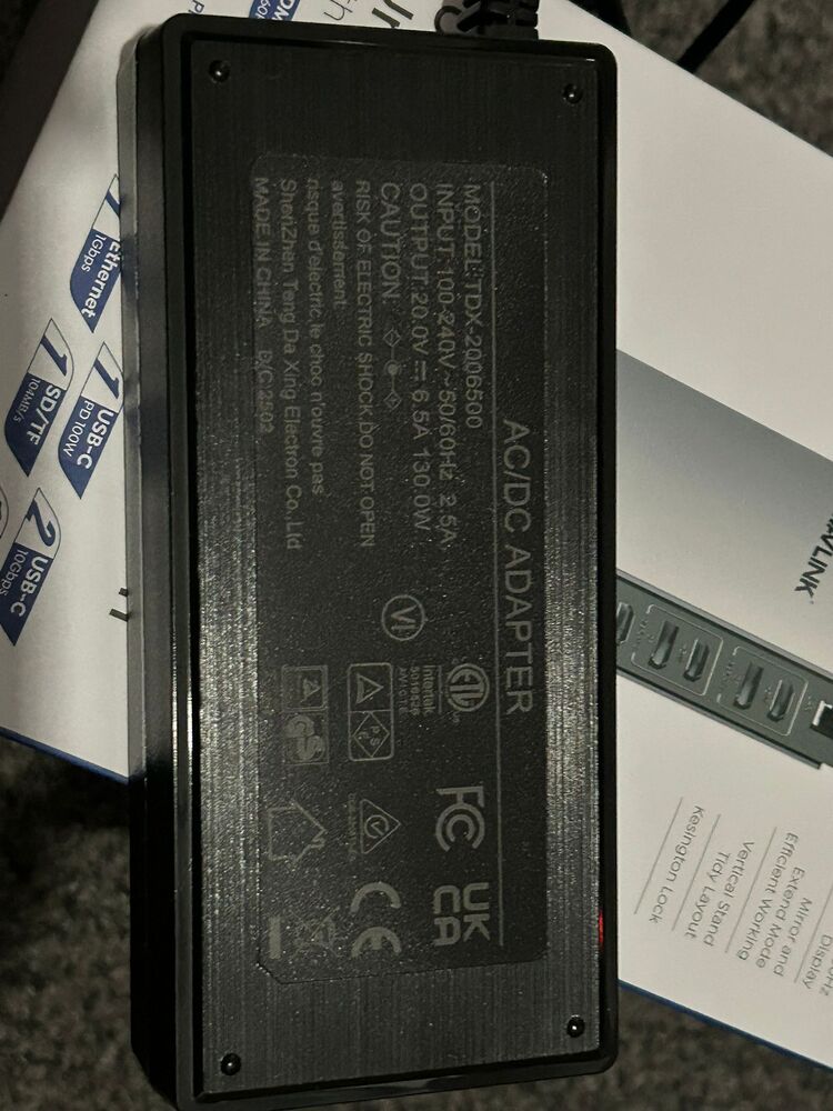 The dock's power brick